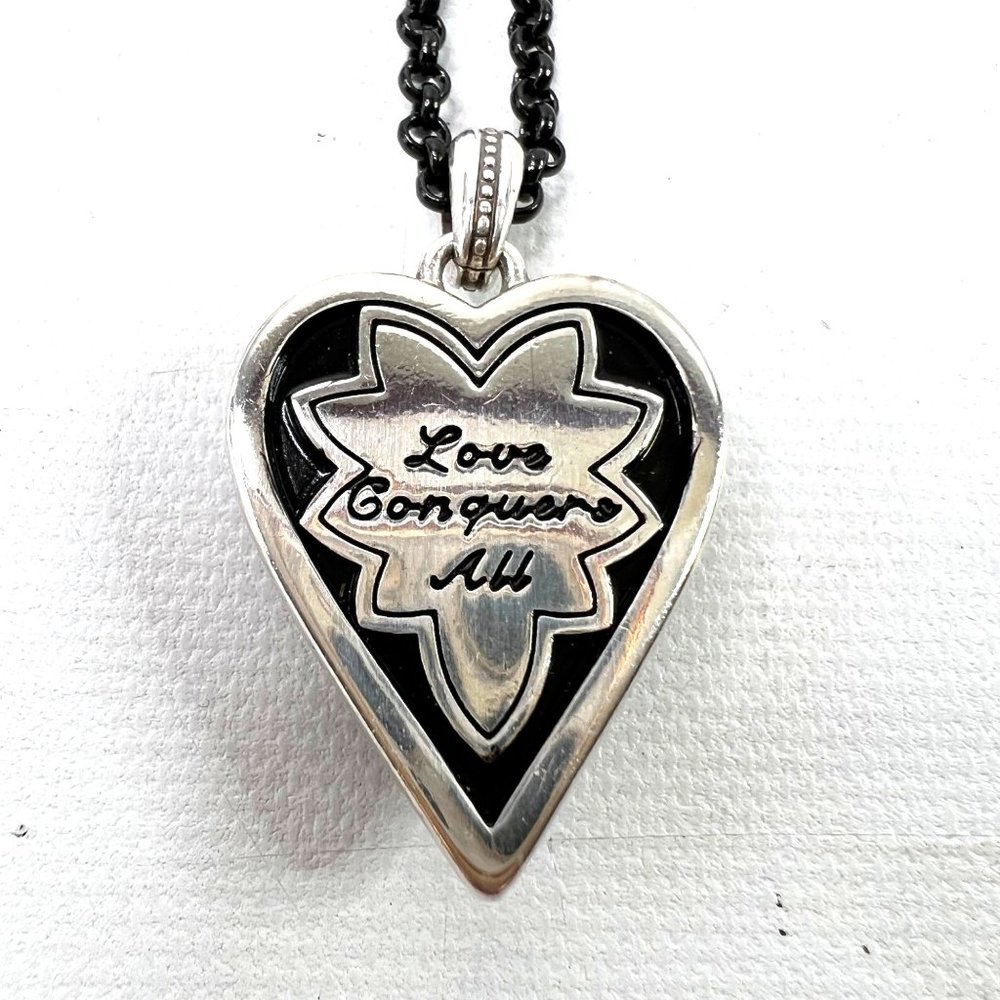 Brighton Monarch Necklaces Set of 2 Love Strength 18" Black Chains - Picture 7 of 10